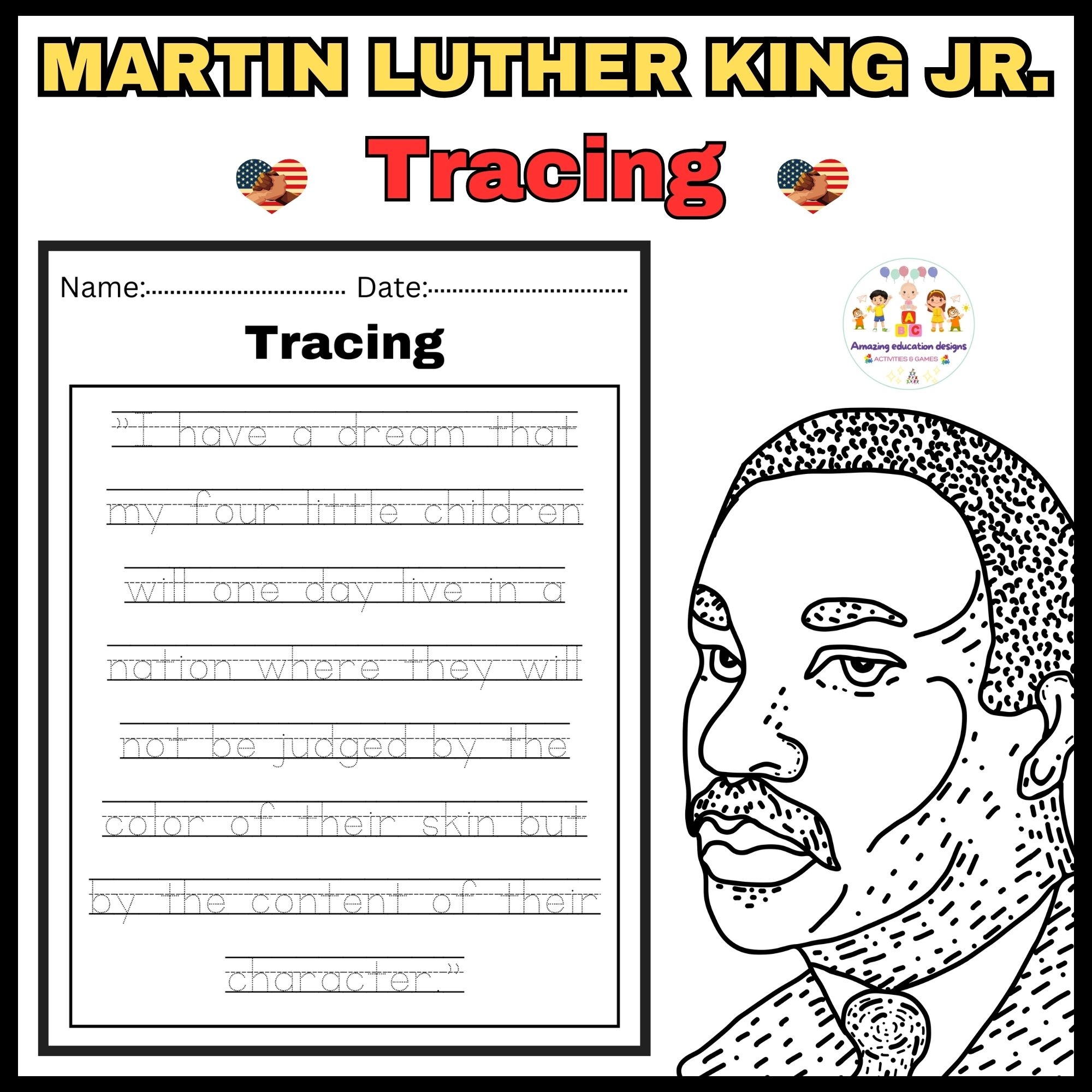 Martin Luther King Jr Quotes Tracing Activities Worksheets Made By Teachers