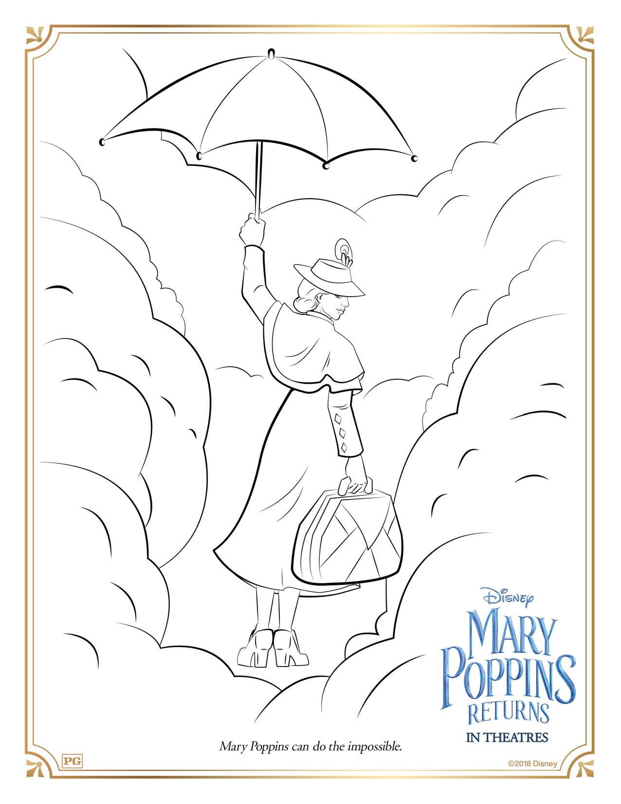 coloring pages mary poppins