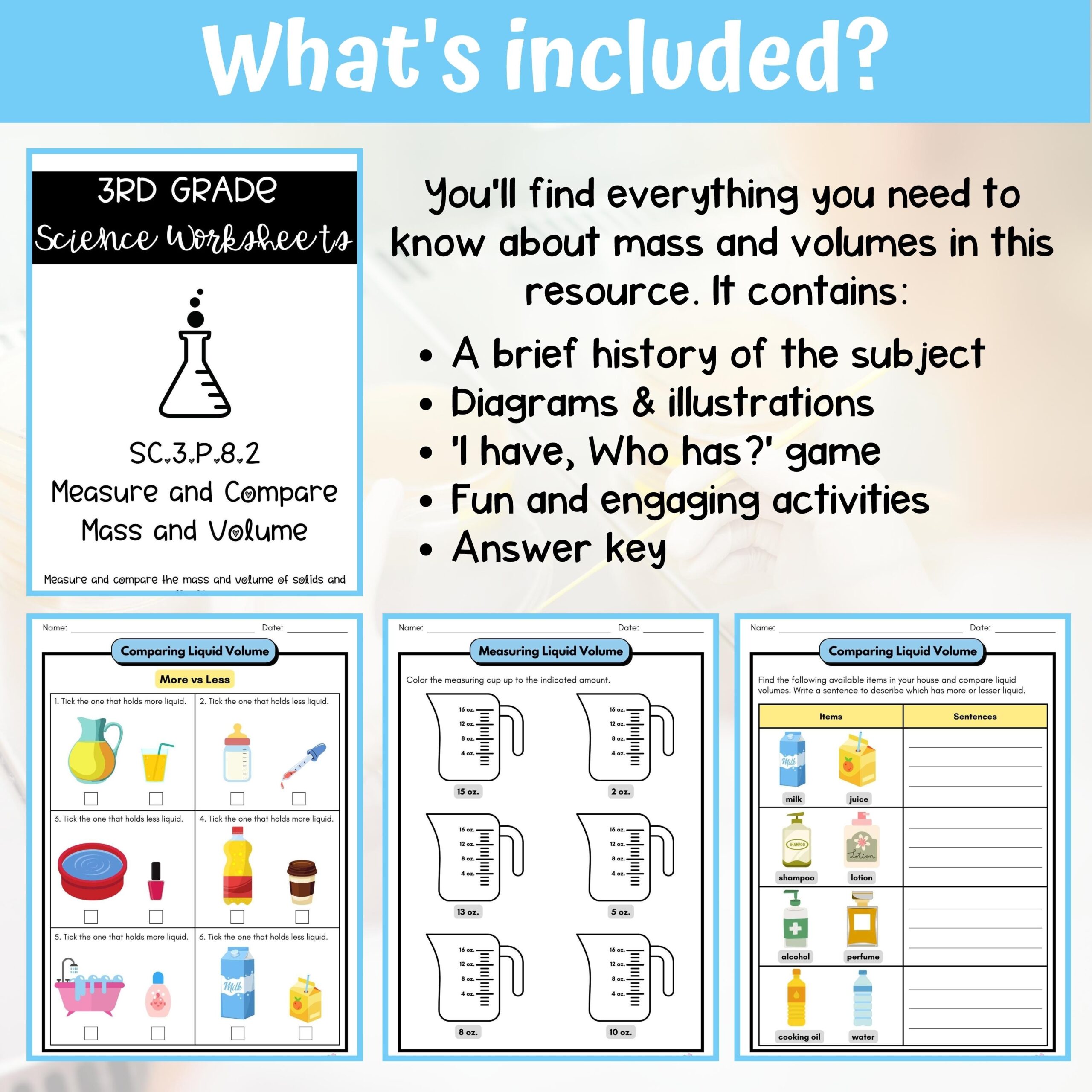 3rd class science worksheets