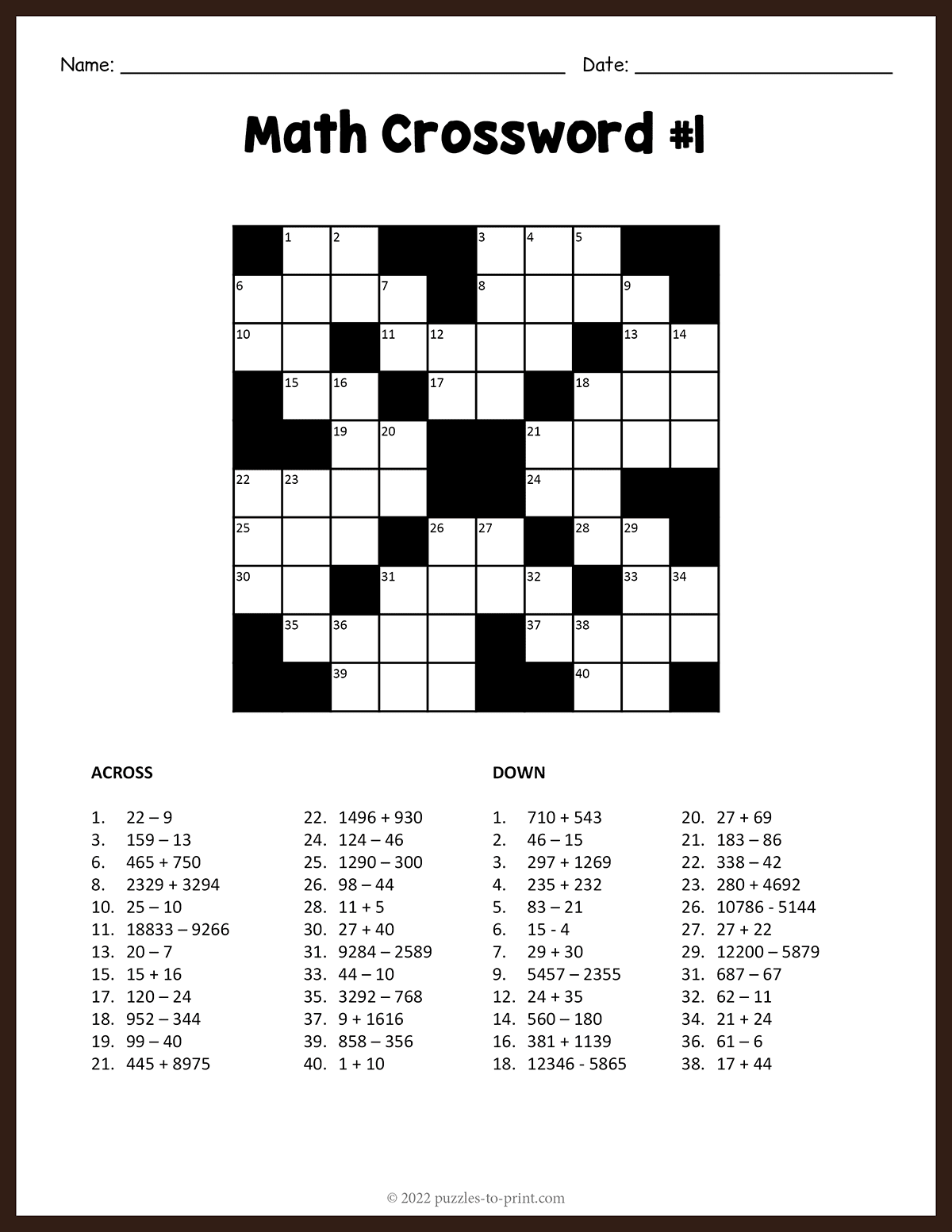 24 sheets crossword