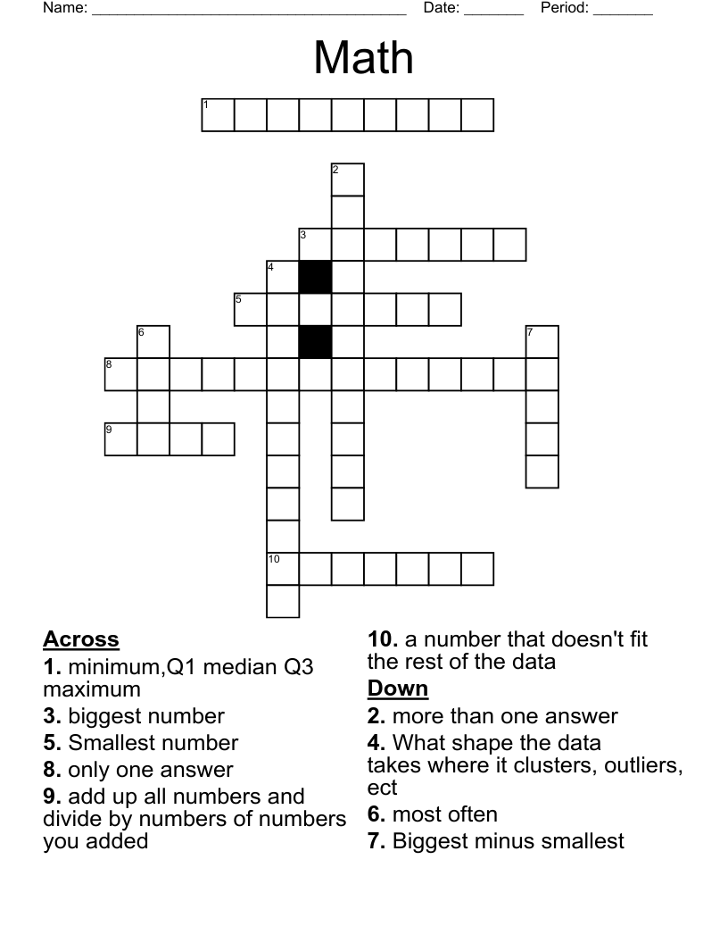 Math Crossword WordMint