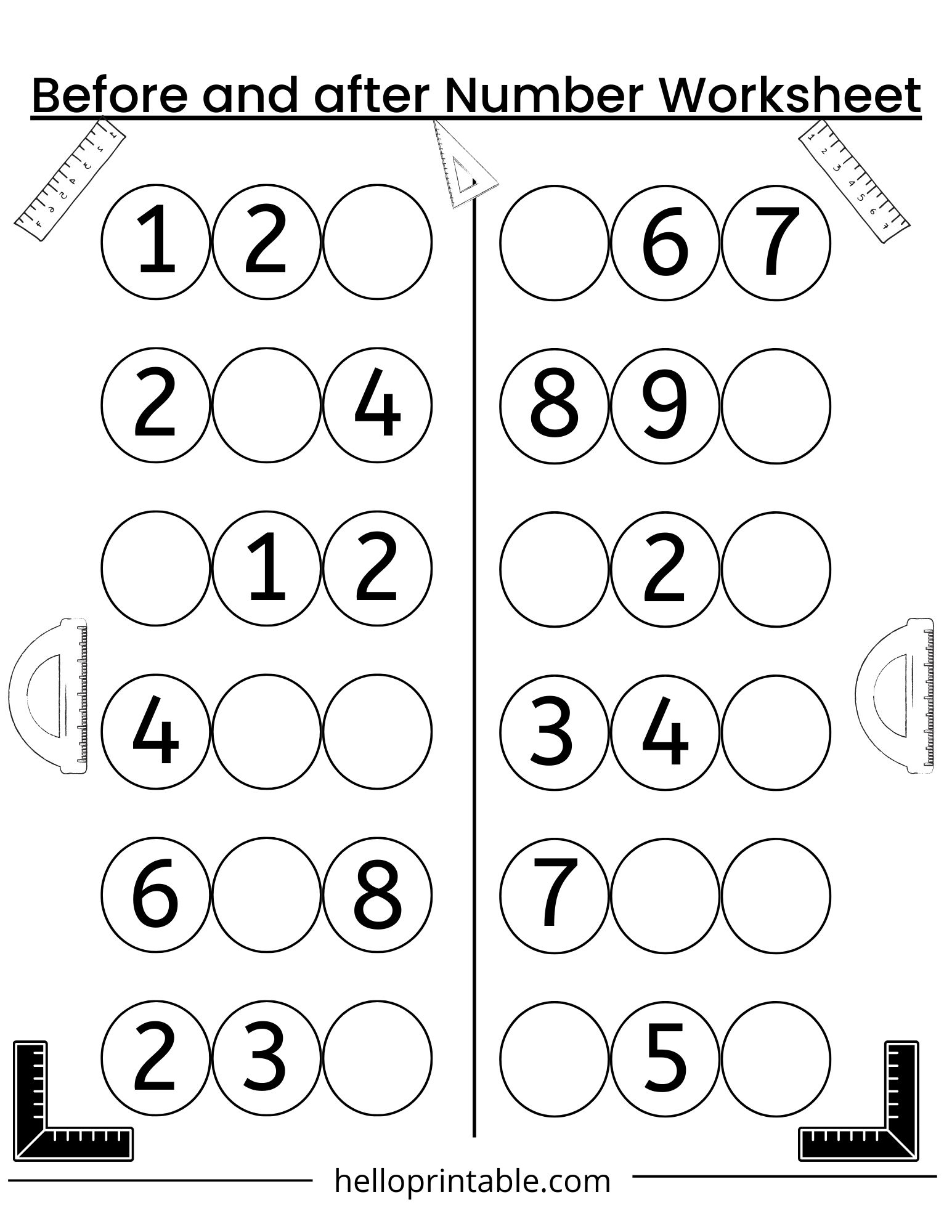 numeracy worksheets for kindergarten