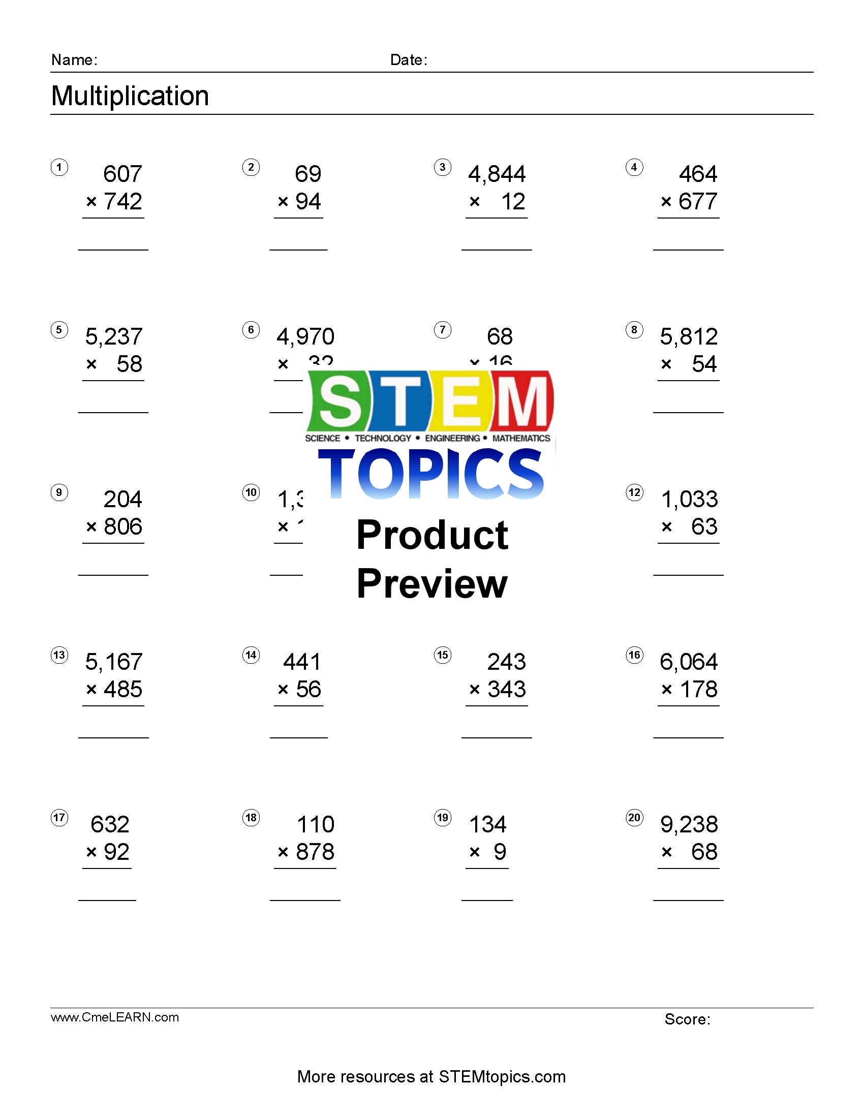 Math Worksheets For Grade 6 Math Worksheets Printable