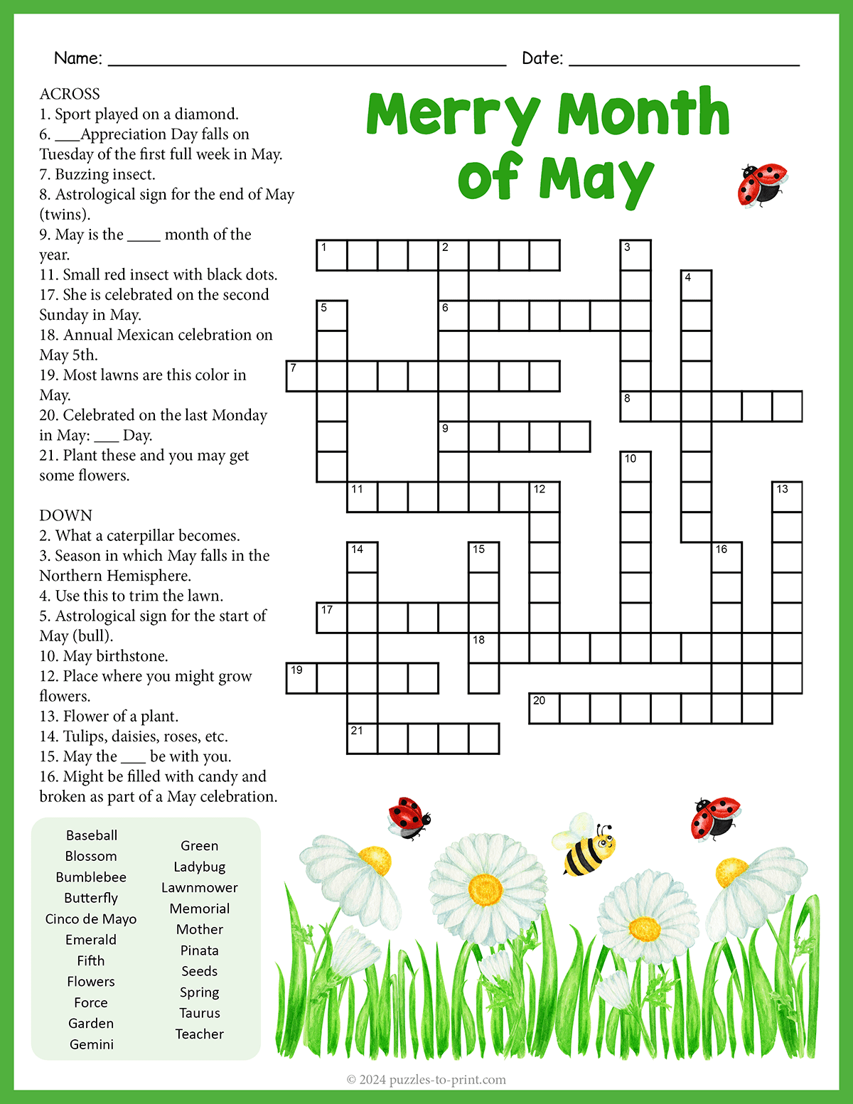 May Crossword May Crossword