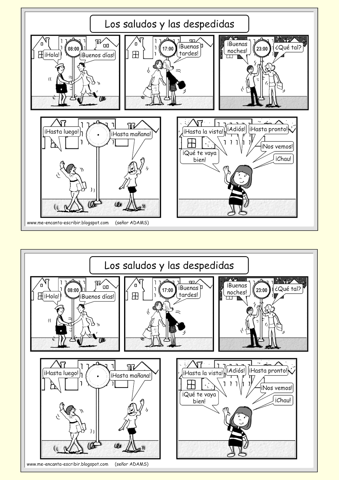 Me Encanta Escribir En Espa ol Los Saludos Y Las Despedidas