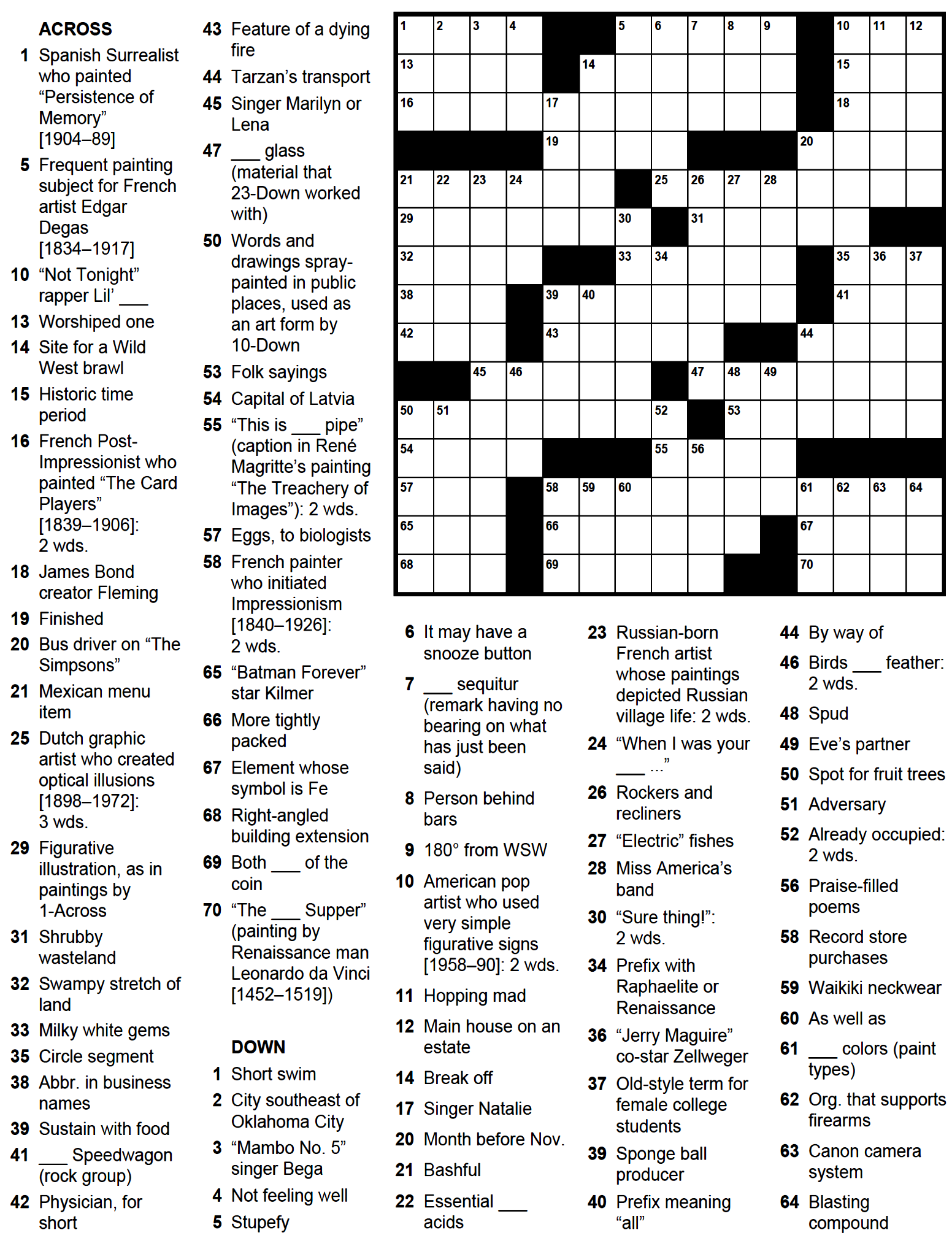 MEDIA Crossword Puzzle The Exponent