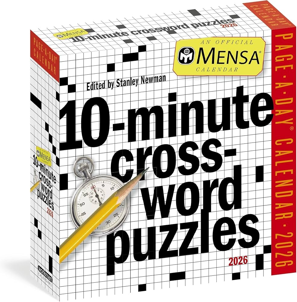Mensa 10 Minute Crossword Puzzles Page A Day Calendar 2026 Newman Stanley Workman Calendars 9781523530557 Amazon Books Mensa 10 Minute Crossword Puzzles Page A Day Calendar 2026 Newman Stanley Workman Calendars 9781523530557 Amazon Books