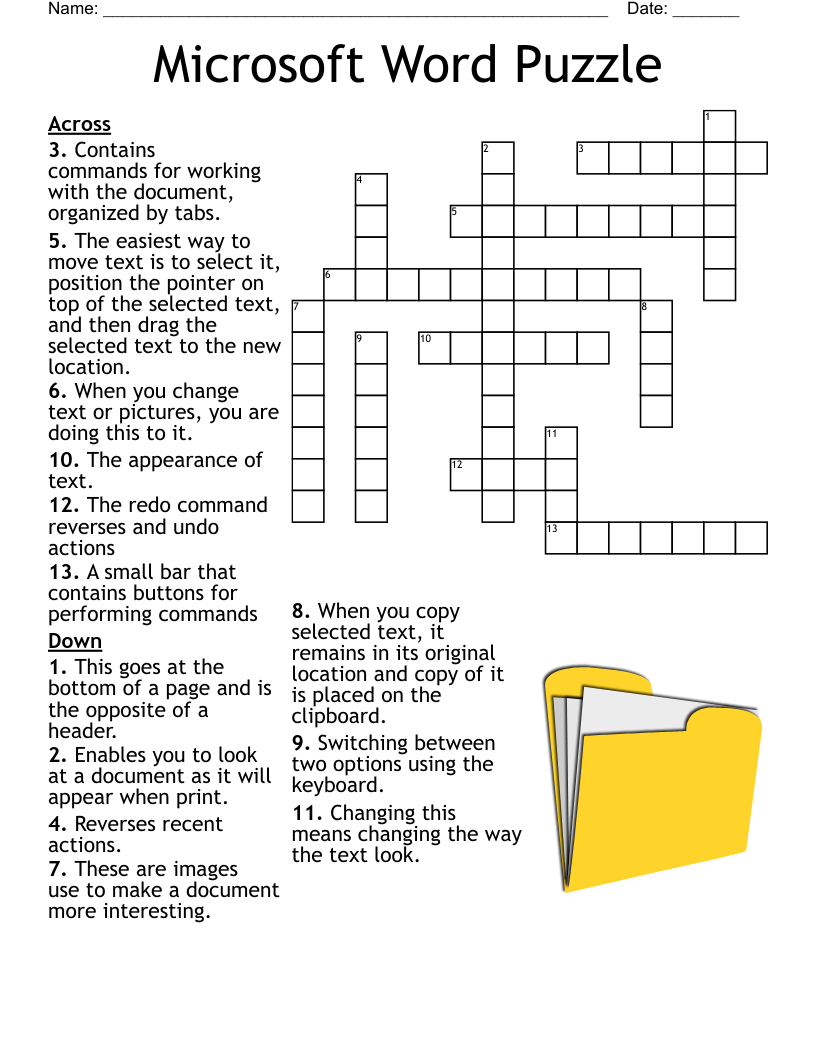 Microsoft Word Puzzle Crossword WordMint
