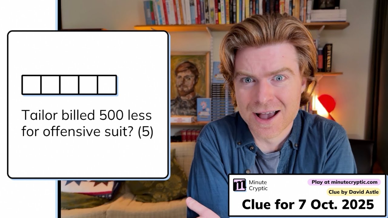 Minute Cryptic Clue 469 Tailor Billed 500 Less For Offensive Suit 5 YouTube