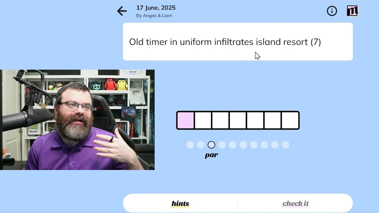 Minute Cryptic June 17th 2025 wordgames crypticcrossword crossword YouTube