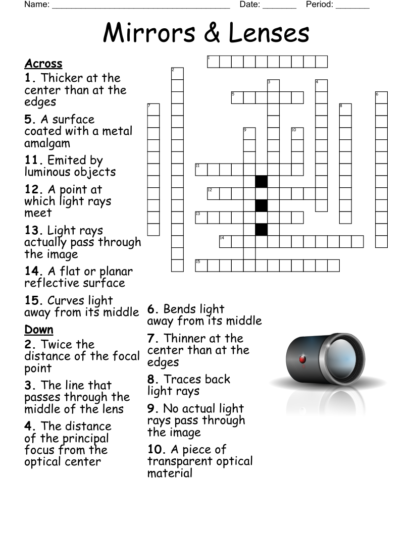 Mirrors And Lenses Crossword WordMint