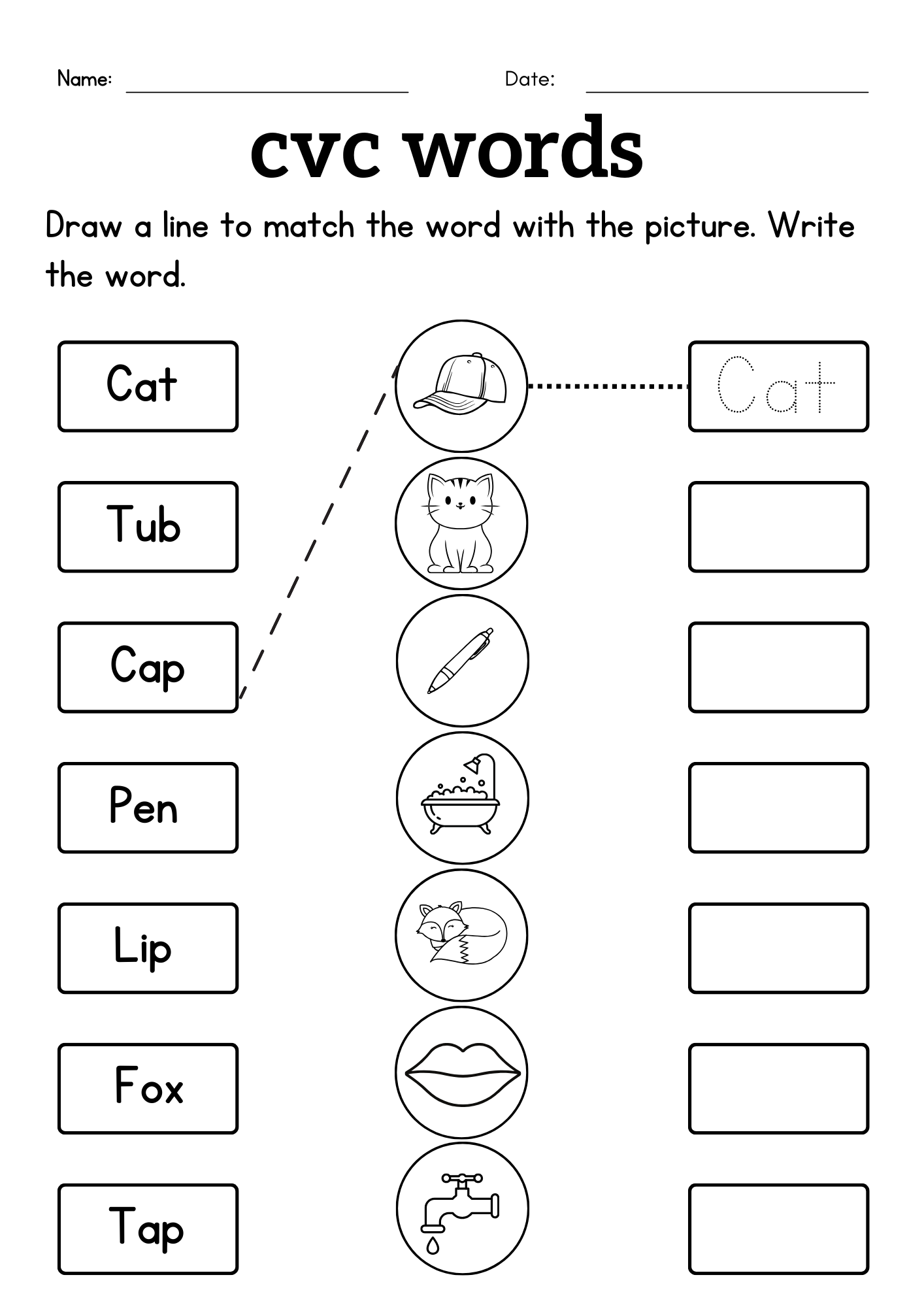 Missing Letter Cvc Words Activity Worksheet For Grade 1 Or 2 Made By Teachers