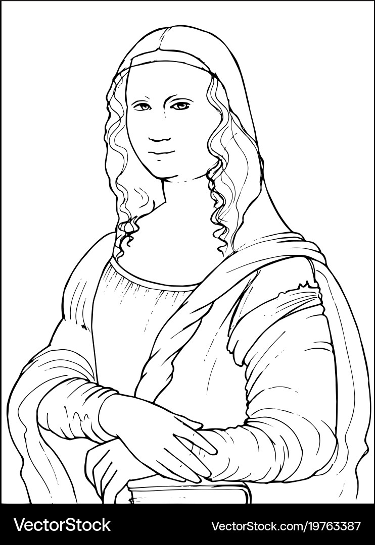 mona lisa coloring page