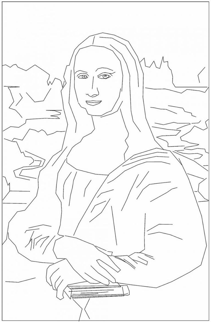 Mona Lisa Coloring Page Printable K5 Worksheets