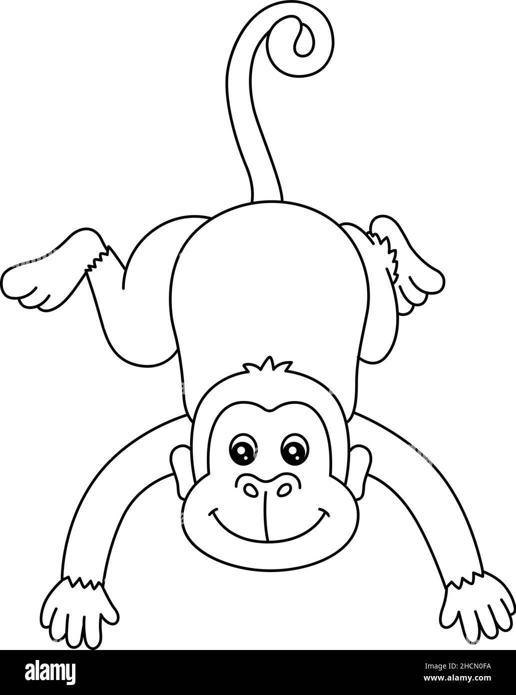 monkey colouring in pages