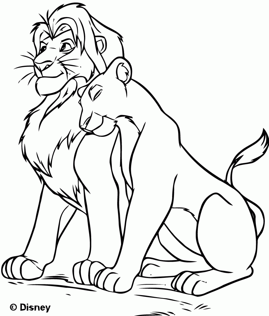Mufasa With Nala The Lion King Coloring Pages