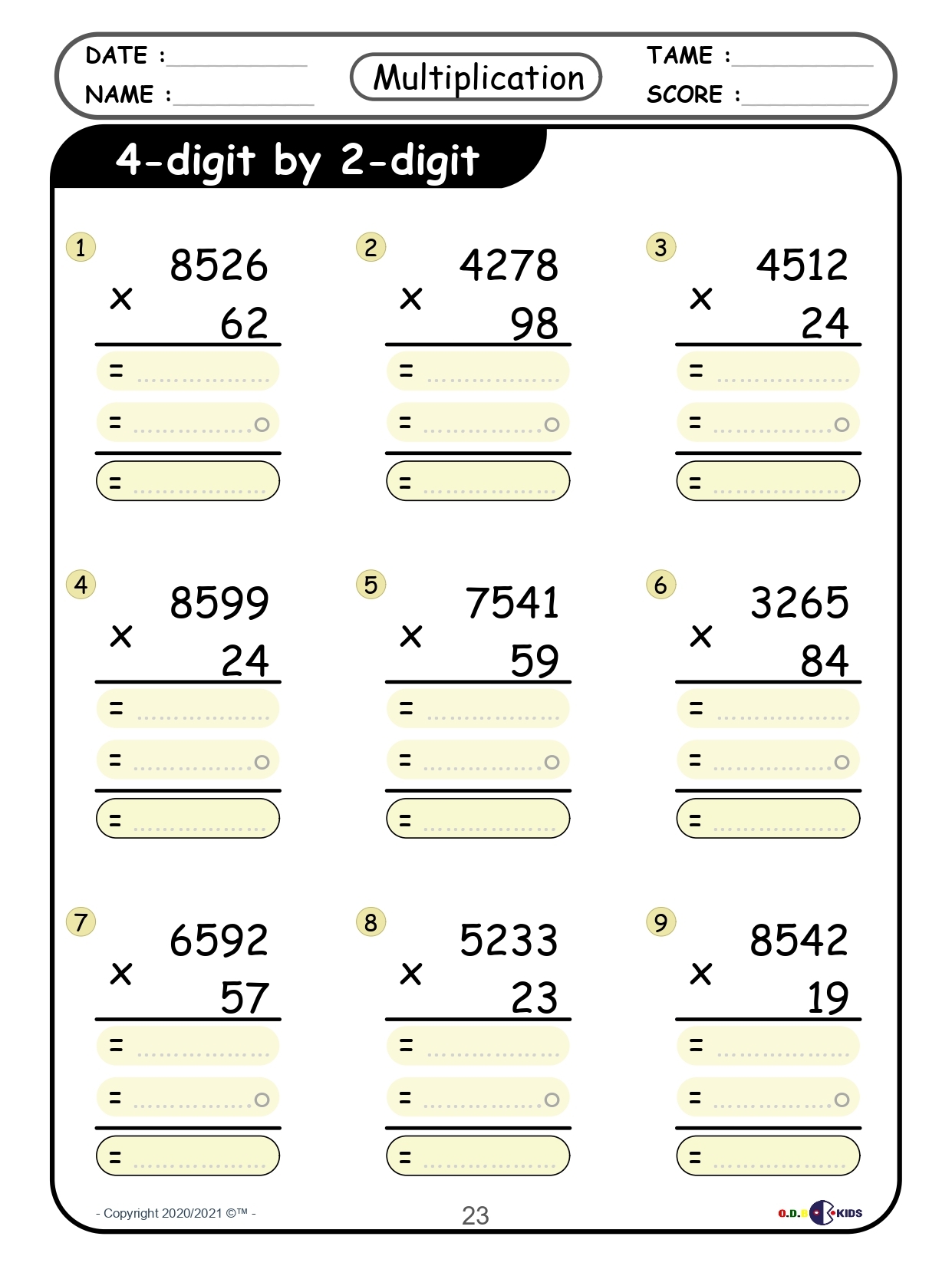 Multi Digit Multiplication Mastery Worksheets From 2 Digit To 4 Digit Operation Made By Teachers Multi Digit Multiplication Mastery Worksheets From 2 Digit To 4 Digit Operation Made By Teachers