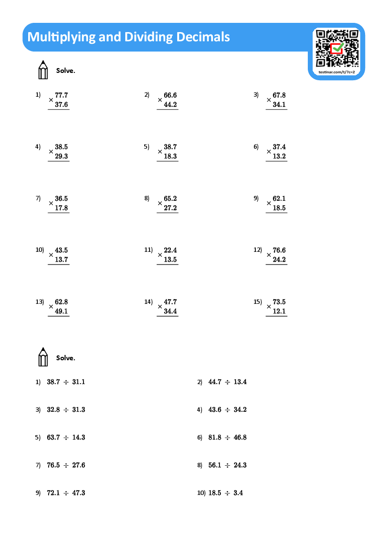 dividing decimals by decimals worksheet dividing decimals by decimals worksheet