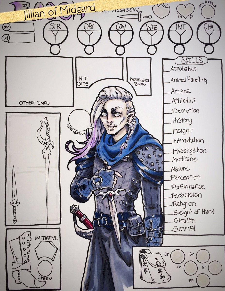 My Latest D D Custom Character Sheet Ask Me About Commissions DungeonsAndDragons dnd dandd copic illustration My Latest D D Custom Character Sheet Ask Me About Commissions DungeonsAndDragons dnd dandd copic illustration
