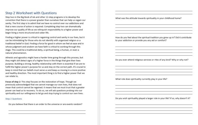 Narcotics Anonymous 12 Steps Worksheet Your Path To Recovery