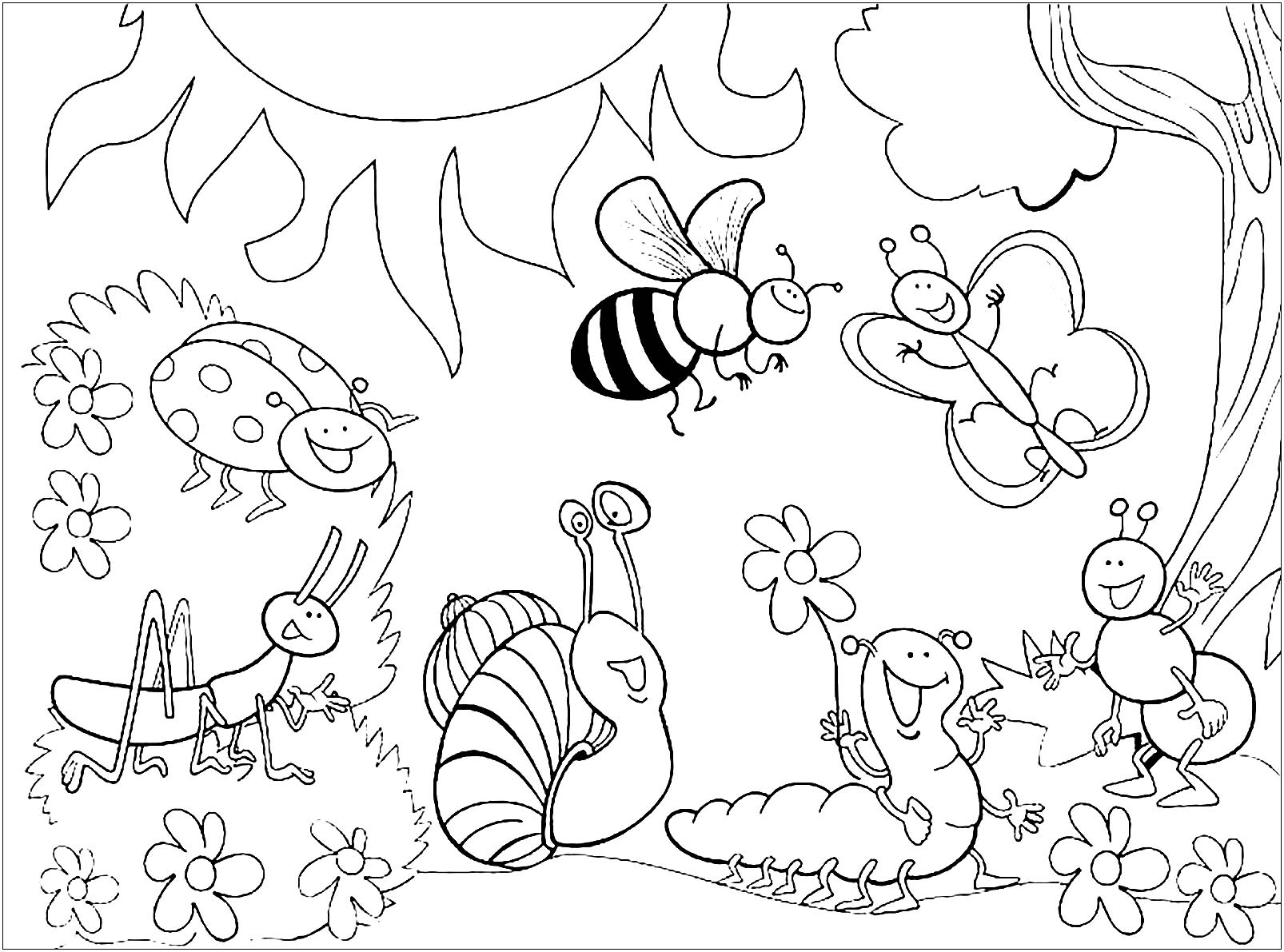 coloring pages of insects
