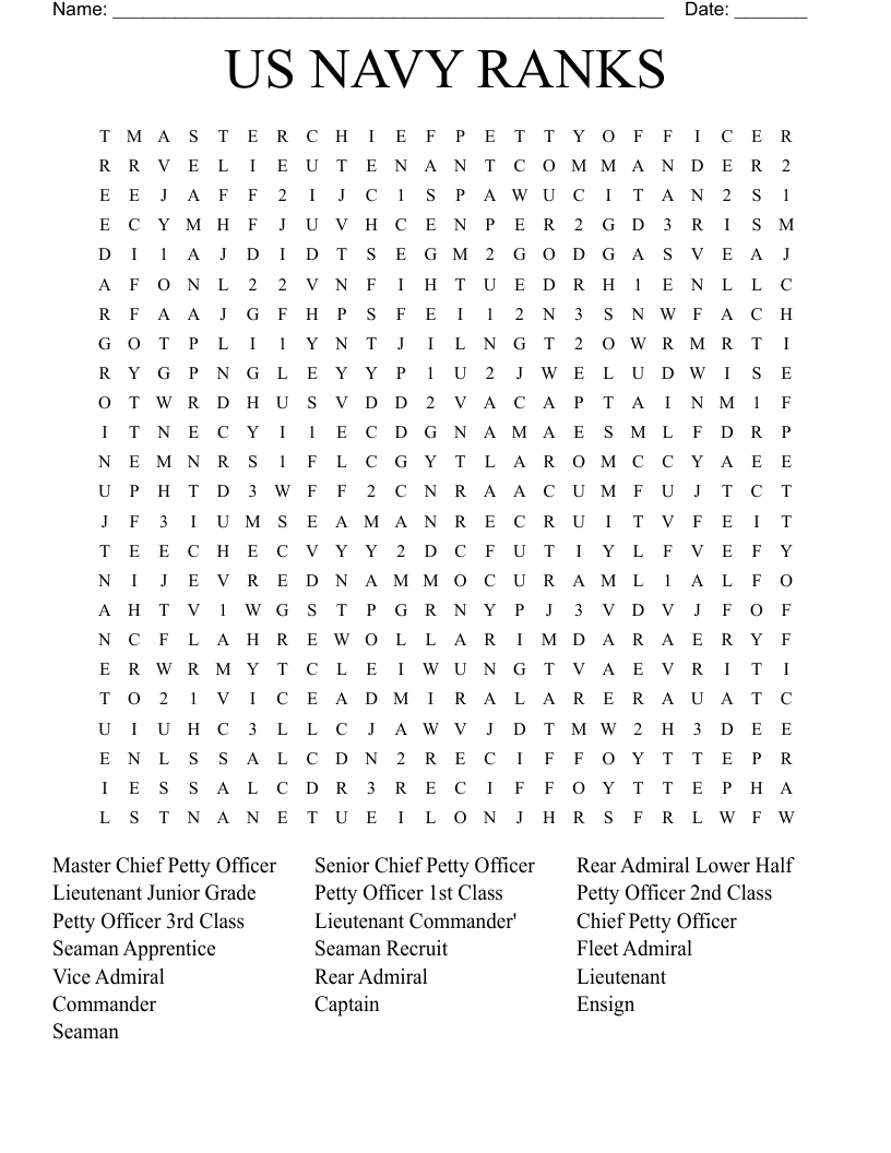 Naval History Crossword WordMint