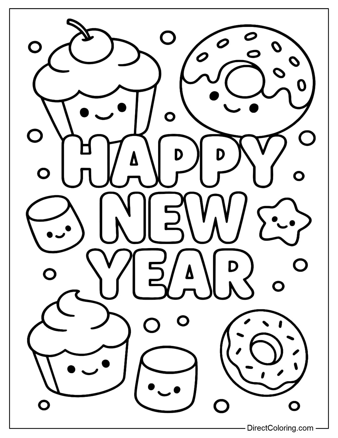 New Year Coloring Pages Free PDF To Download And Print