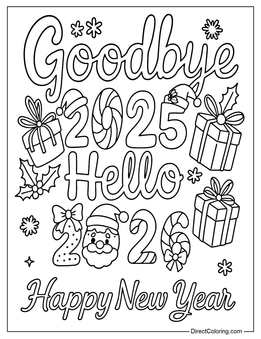 New Year Coloring Pages Free PDF To Download And Print