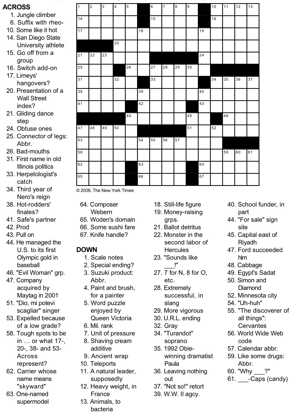 wednesday crossword puzzle
