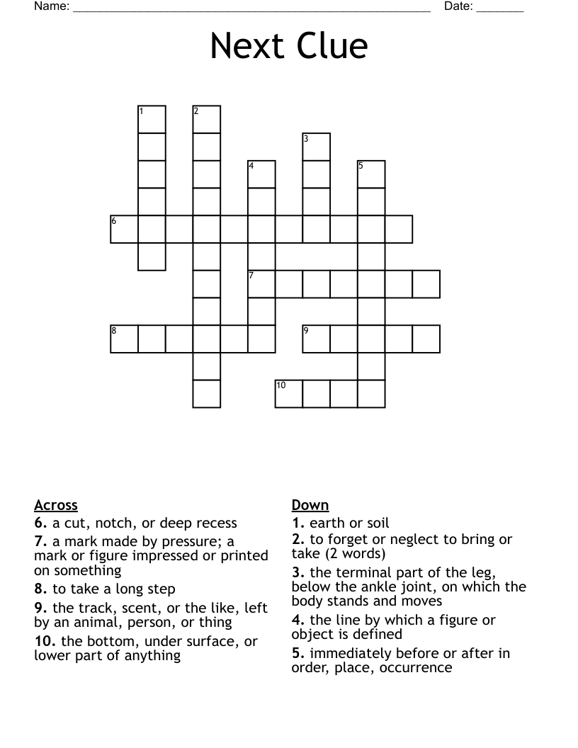 Next Clue Crossword WordMint