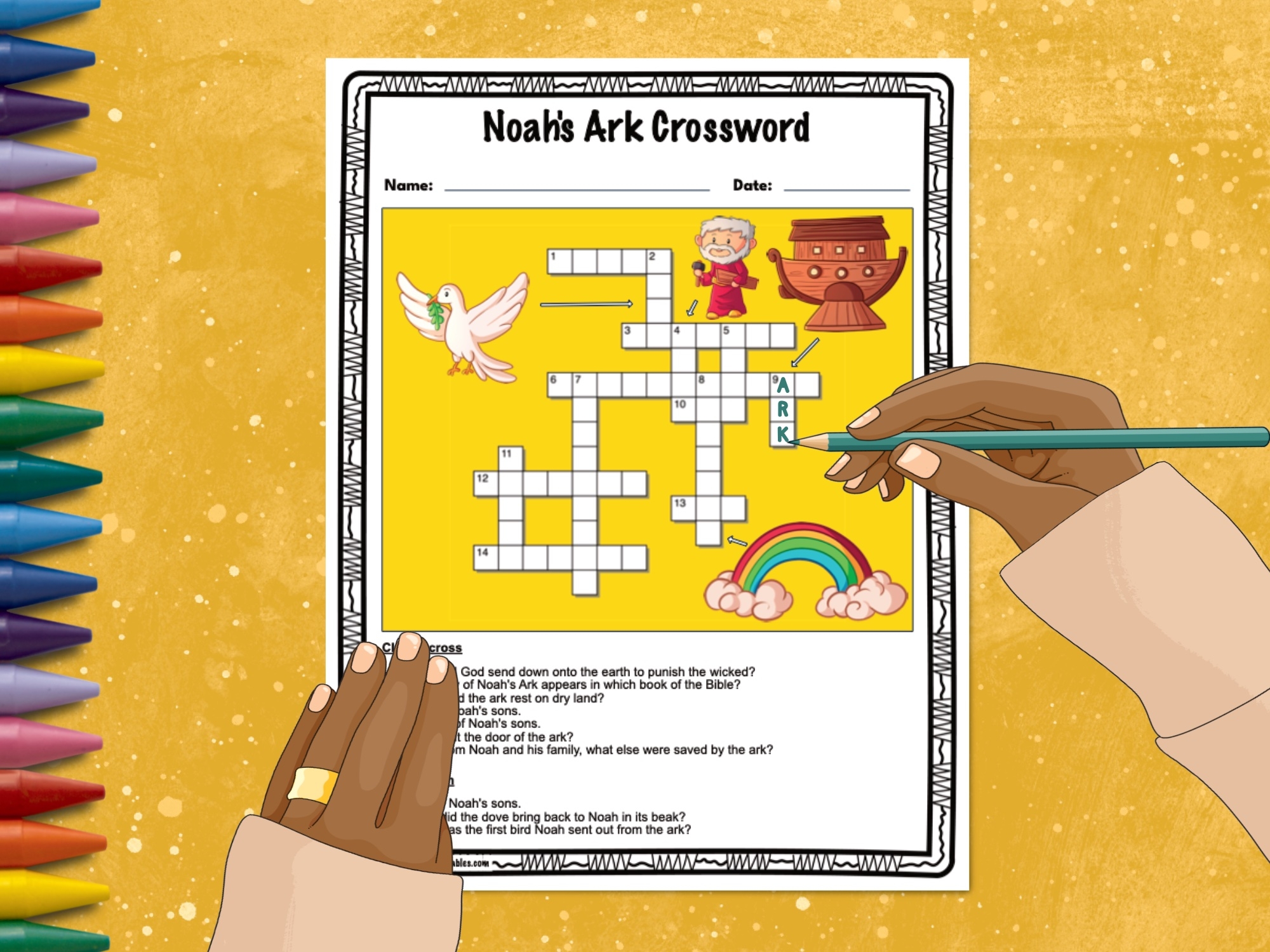 Noah s Ark Crossword Puzzle Printable Made By Teachers Noah s Ark Crossword Puzzle Printable Made By Teachers