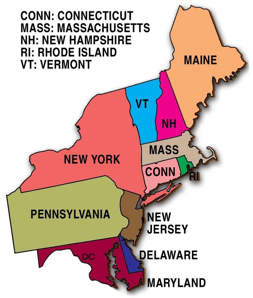 Northeast States And Capitals Diagram Quizlet