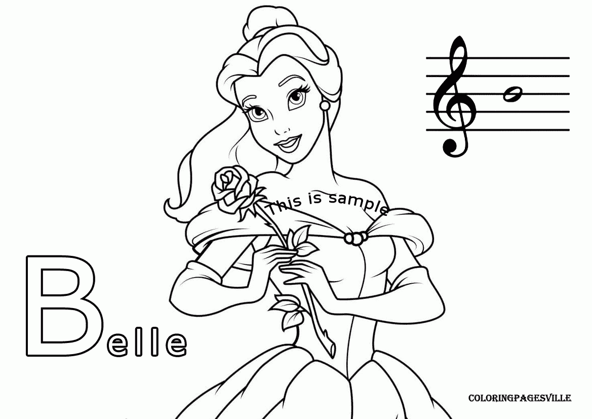 Note B Belle From Beauty And The Beast Coloring Pages