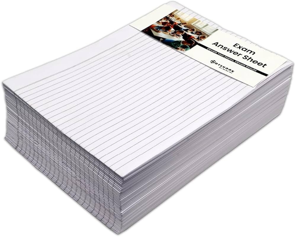 NOTENOOK Exam Answer Sheet Pad Pack Of 240 Sheets Size 22 X 29 7 Cm White Single Line Ruled Writing Sheets Smooth Paper For School College University Exams Amazon in Office Products