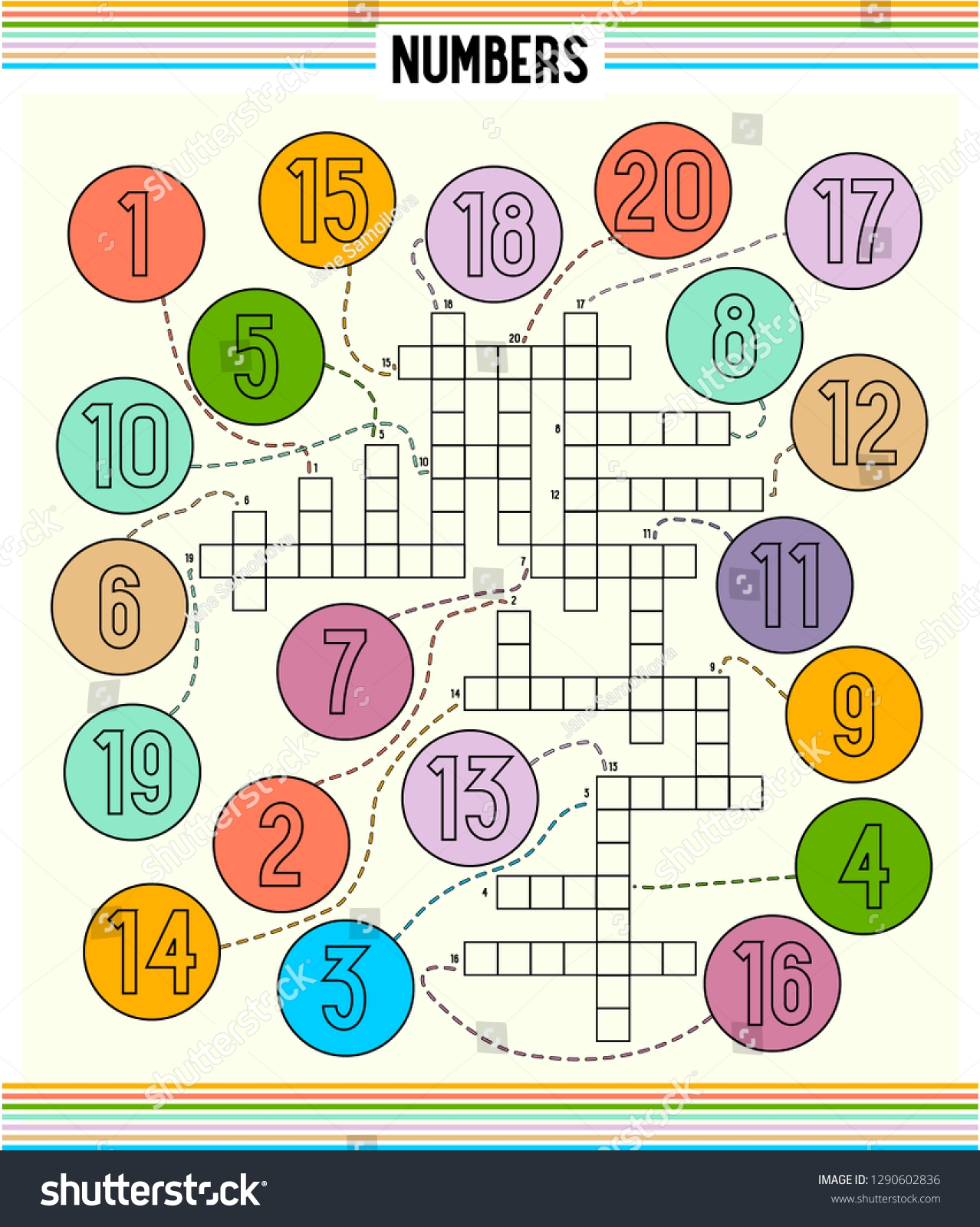 Number Crossword Kids Learning English Words Stock Vector Royalty Free 1290602836 Shutterstock
