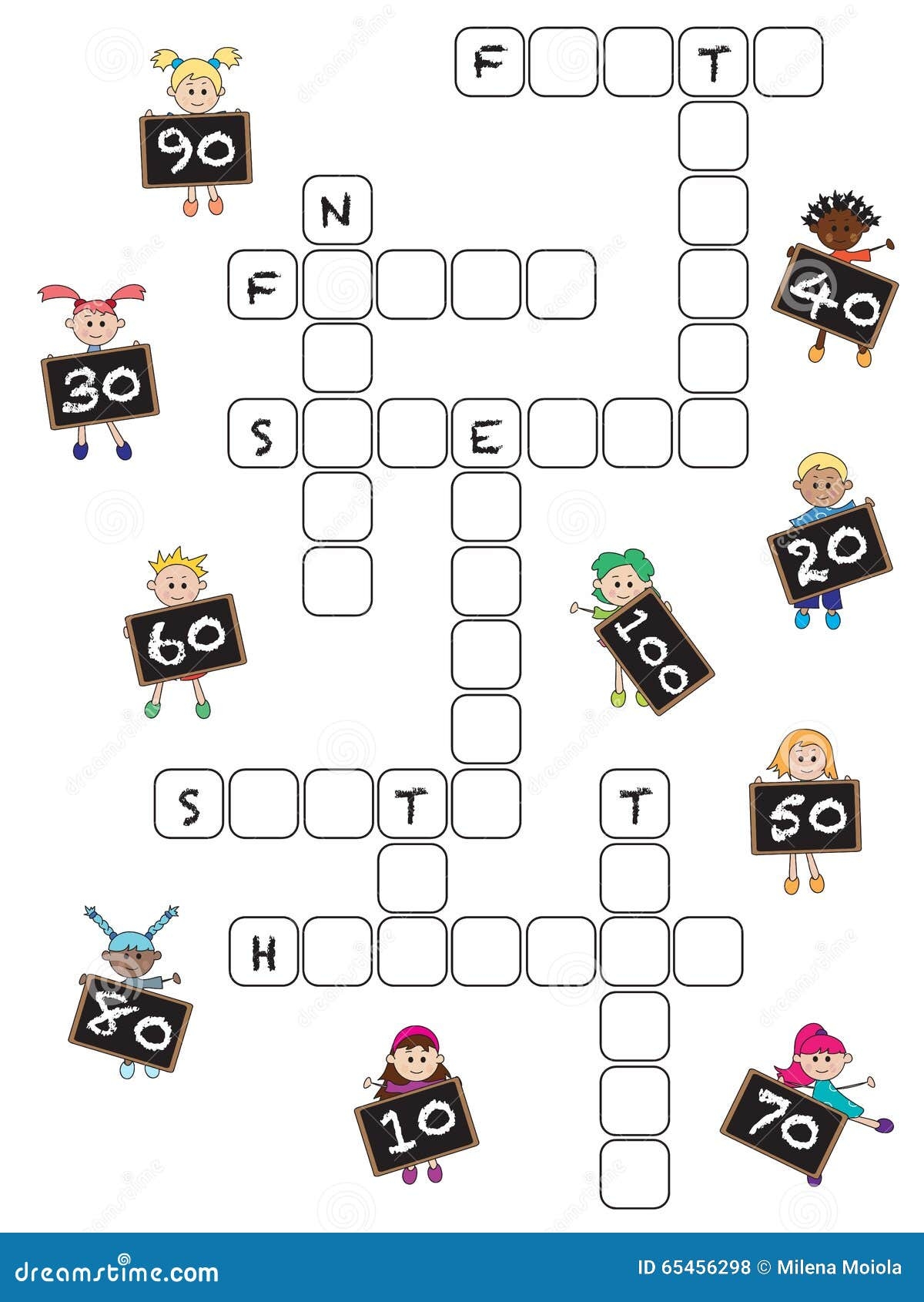 Numbers Crossword Stock Illustration Illustration Of Crossword 65456298