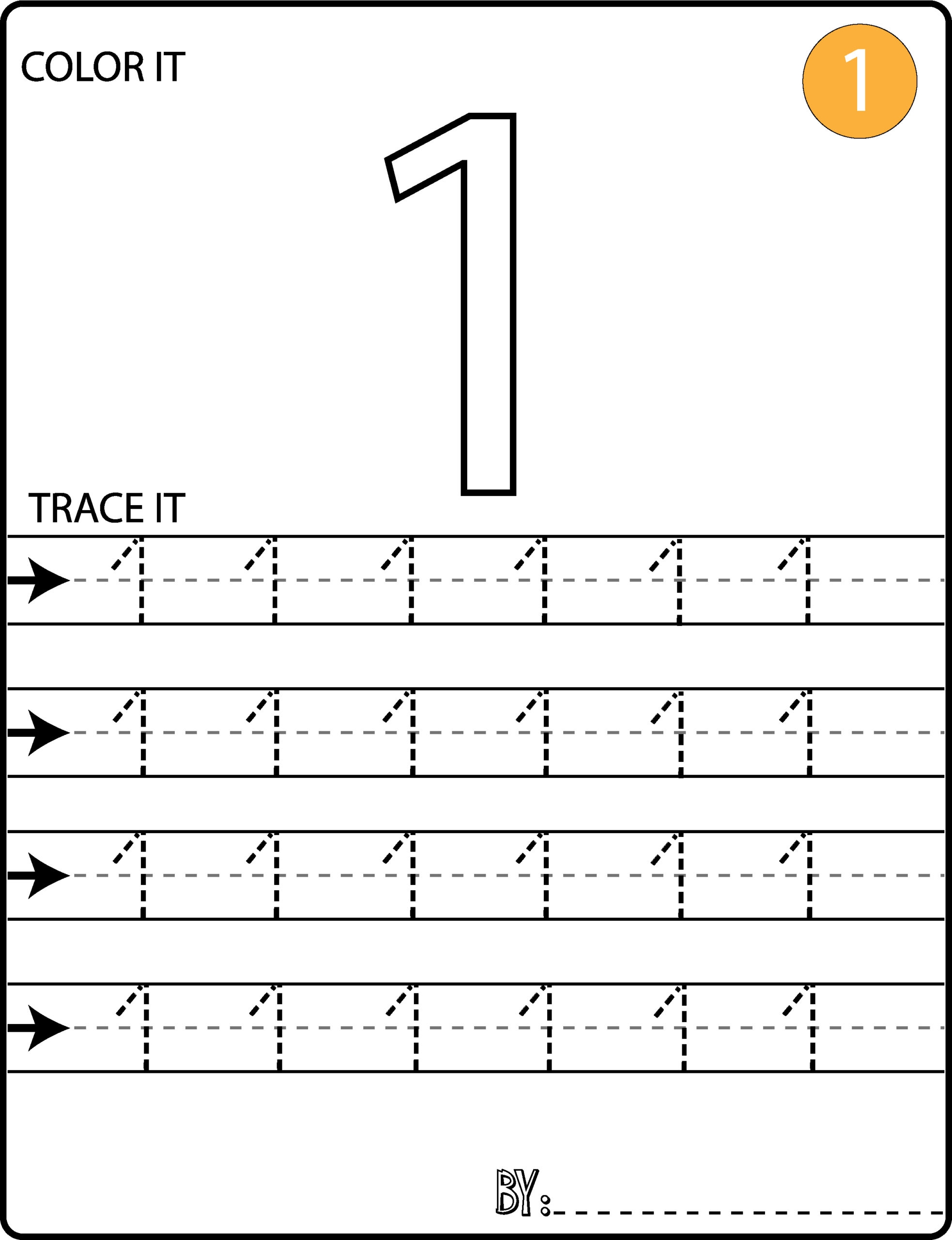 tracing numbers for kindergarten