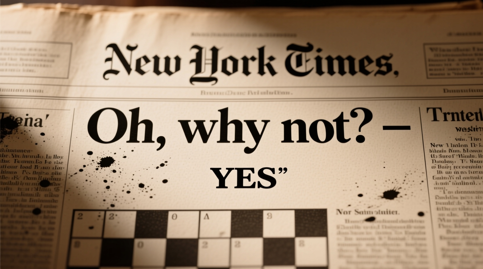 Nyt Crossword Clue Oh Why Not Answer Solution Nyt Crossword Clue Oh Why Not Answer Solution