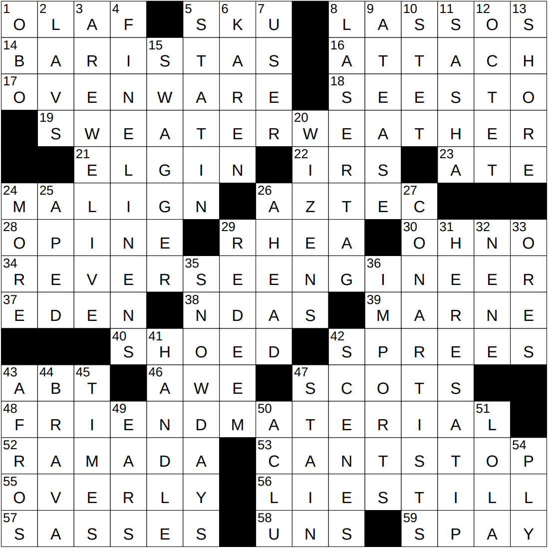 NYXCrossword Answers To The New York Times Crossword