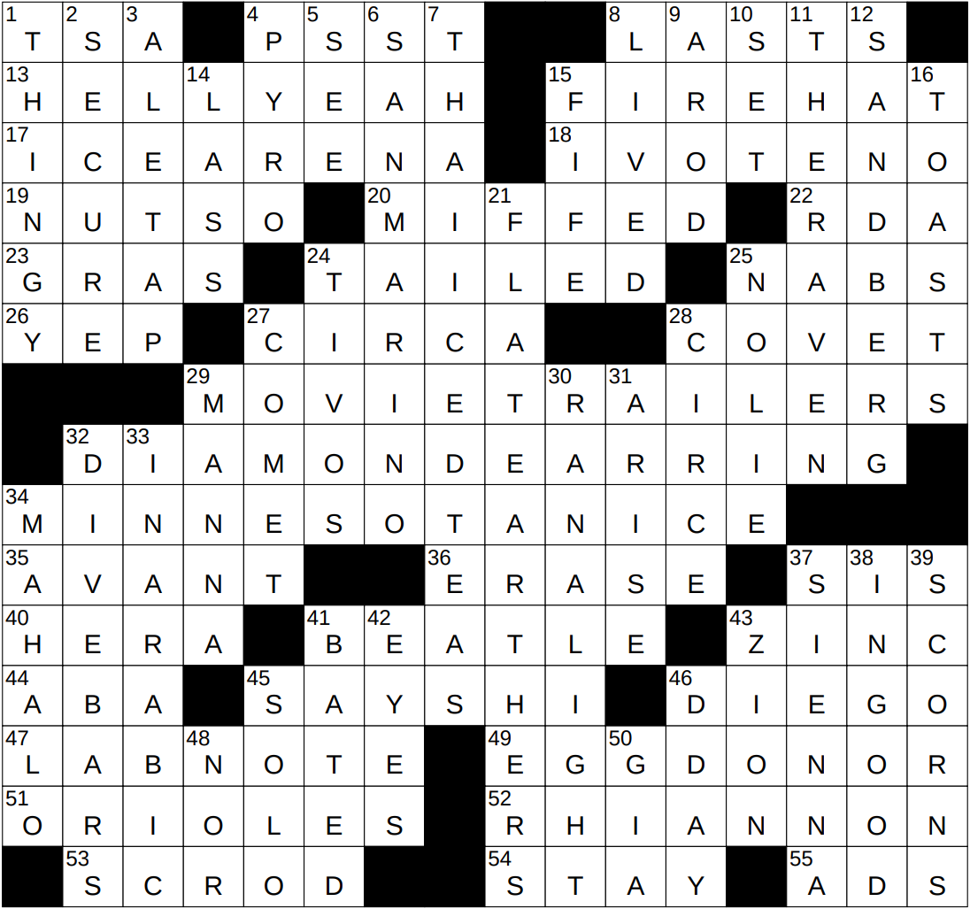 NYXCrossword Page 5 Of 6229 Answers To The New York Times Crossword