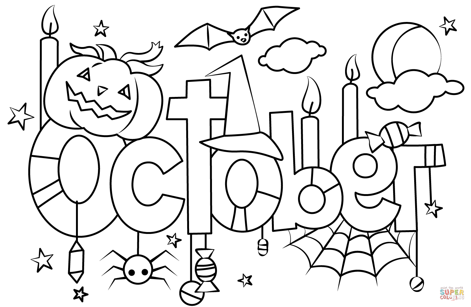 October Coloring Page Free Printable
