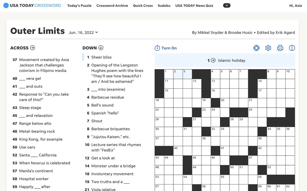 Omg MagandangMorenx Was An Answer For A USA Today Crossword Puzzle Yesterday Lol Screaming Omg MagandangMorenx Was An Answer For A USA Today Crossword Puzzle Yesterday Lol Screaming