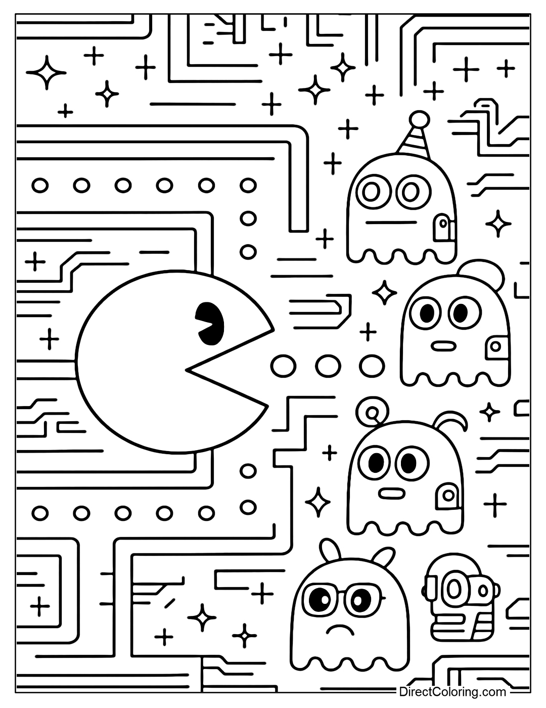 Pac Man Coloring Pages Free PDF To Download And Print Pac Man Coloring Pages Free PDF To Download And Print