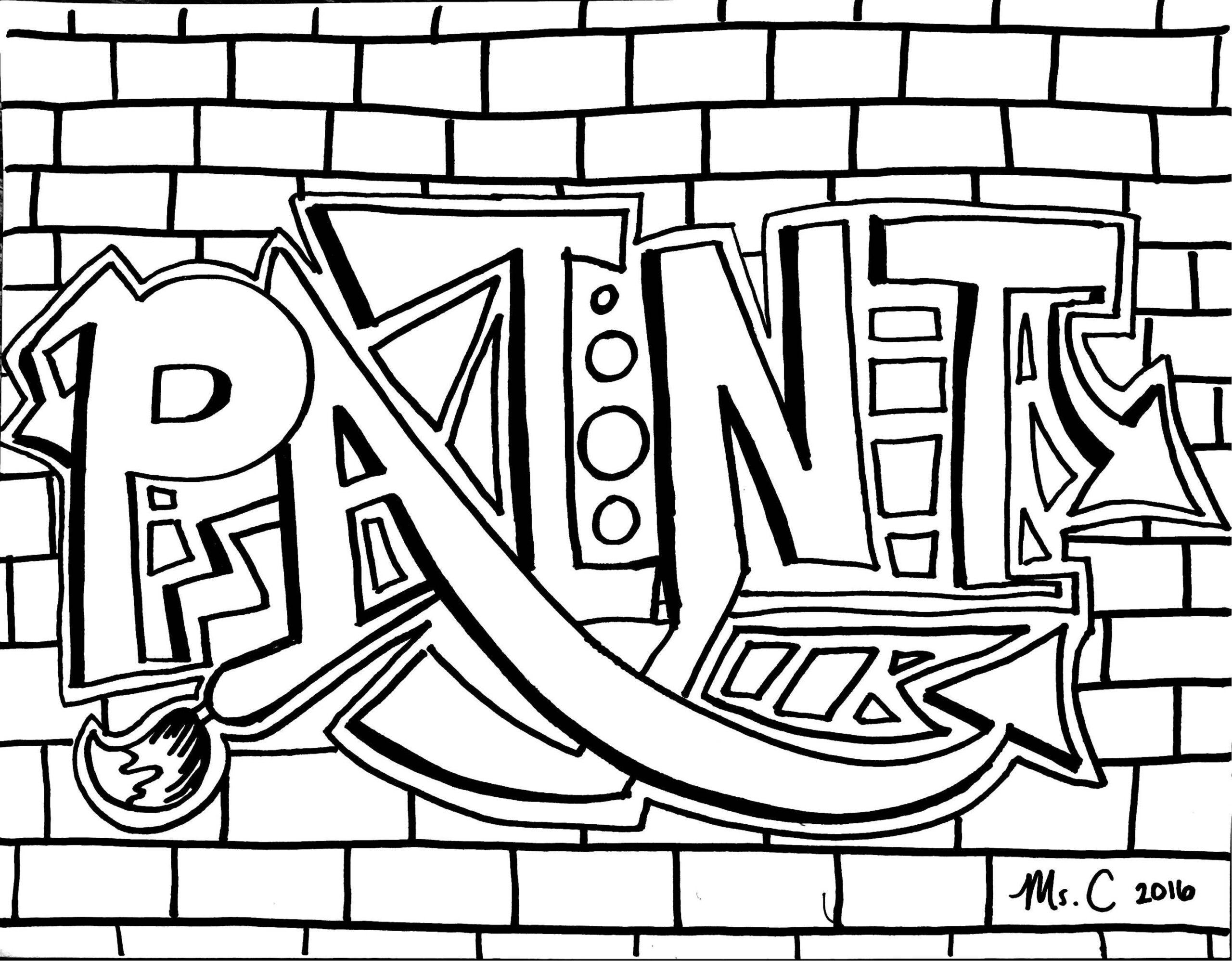 Paint Graffiti Coloring Sheet By Art With Ms C TPT