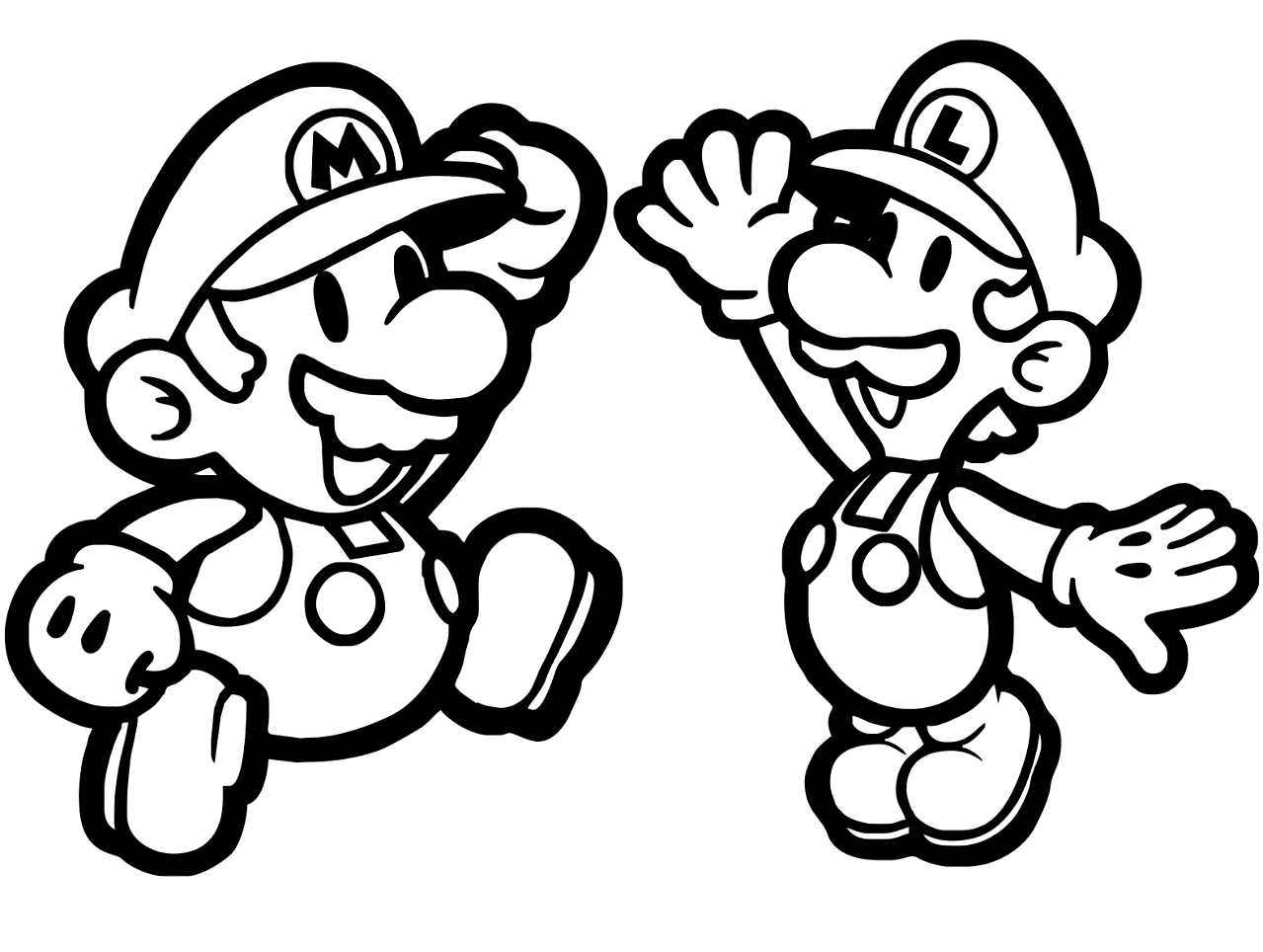Paper Mario And Luigi Coloring Page Free Printable