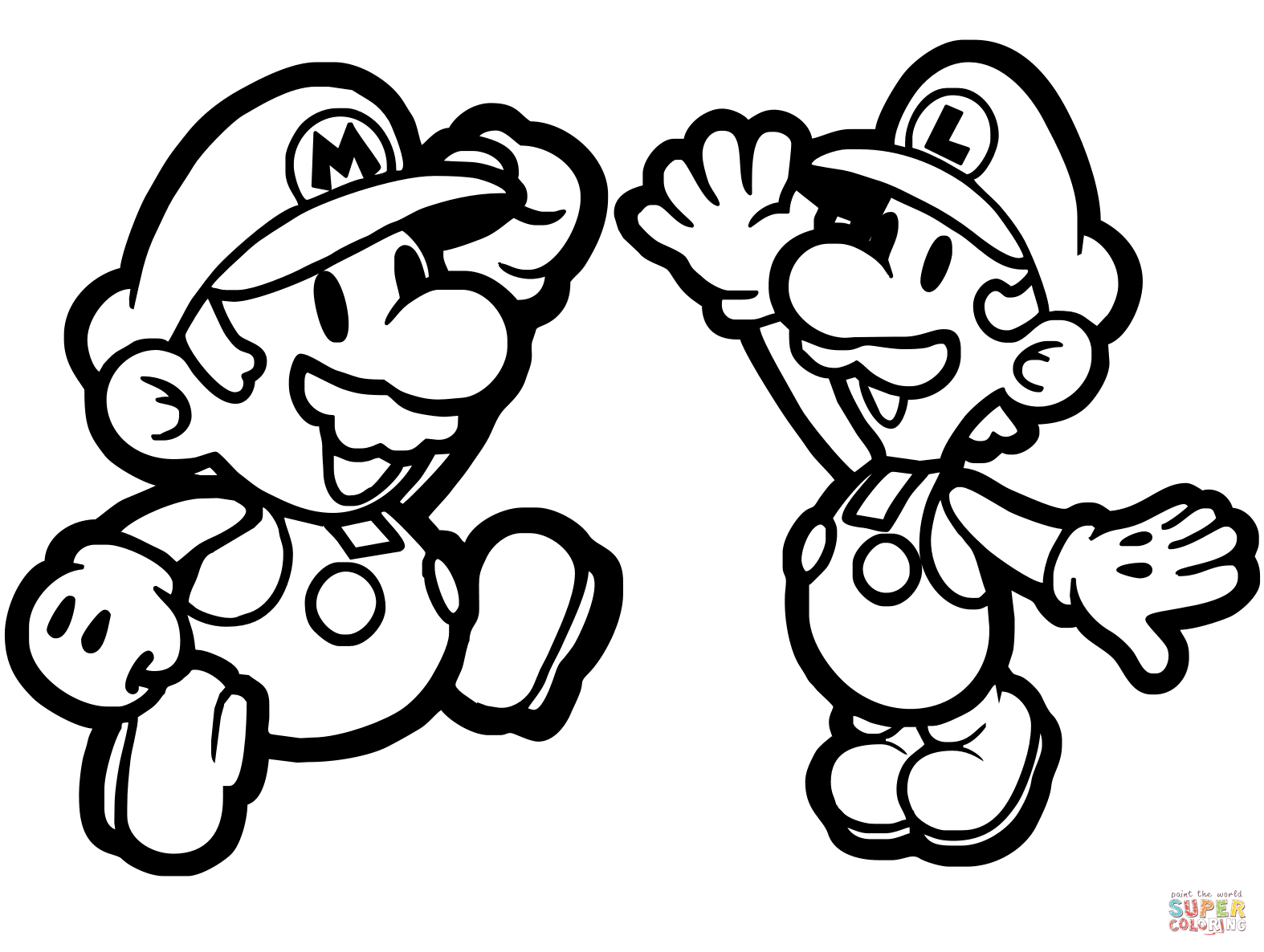 mario luigi colouring pages