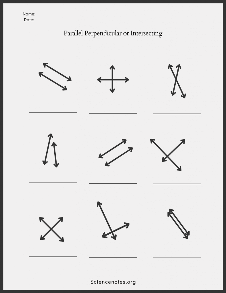 parallel & perpendicular lines worksheet