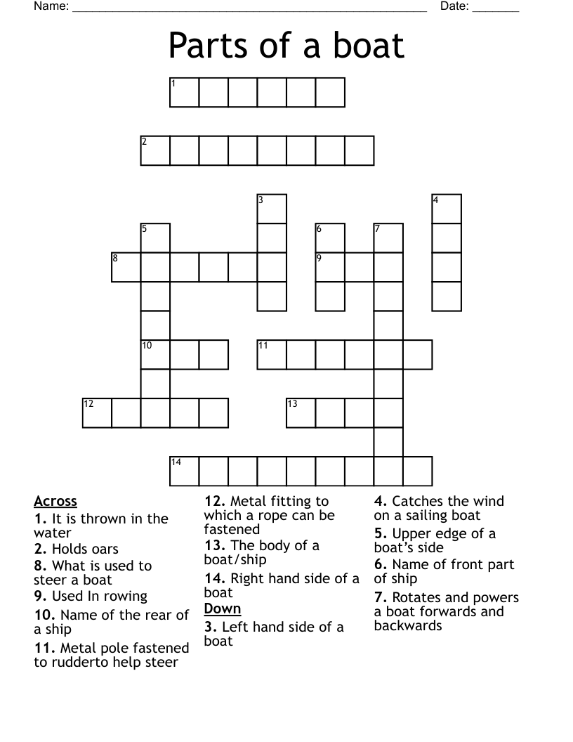 small boat crossword puzzle clue