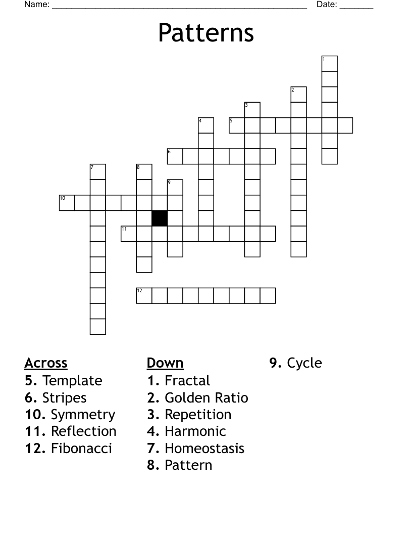 Patterns Crossword WordMint