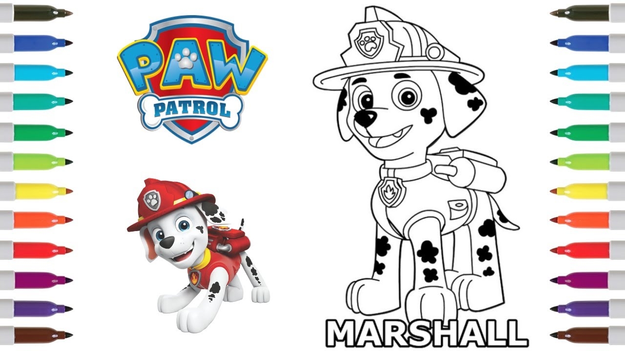 Paw Patrol Coloring Book Page Marshall Marshall Coloring Page YouTube Paw Patrol Coloring Book Page Marshall Marshall Coloring Page YouTube